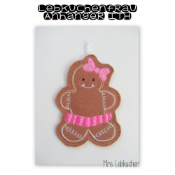 Anhänger ITH - Lebkuchenfrau Gingerbread Christmas